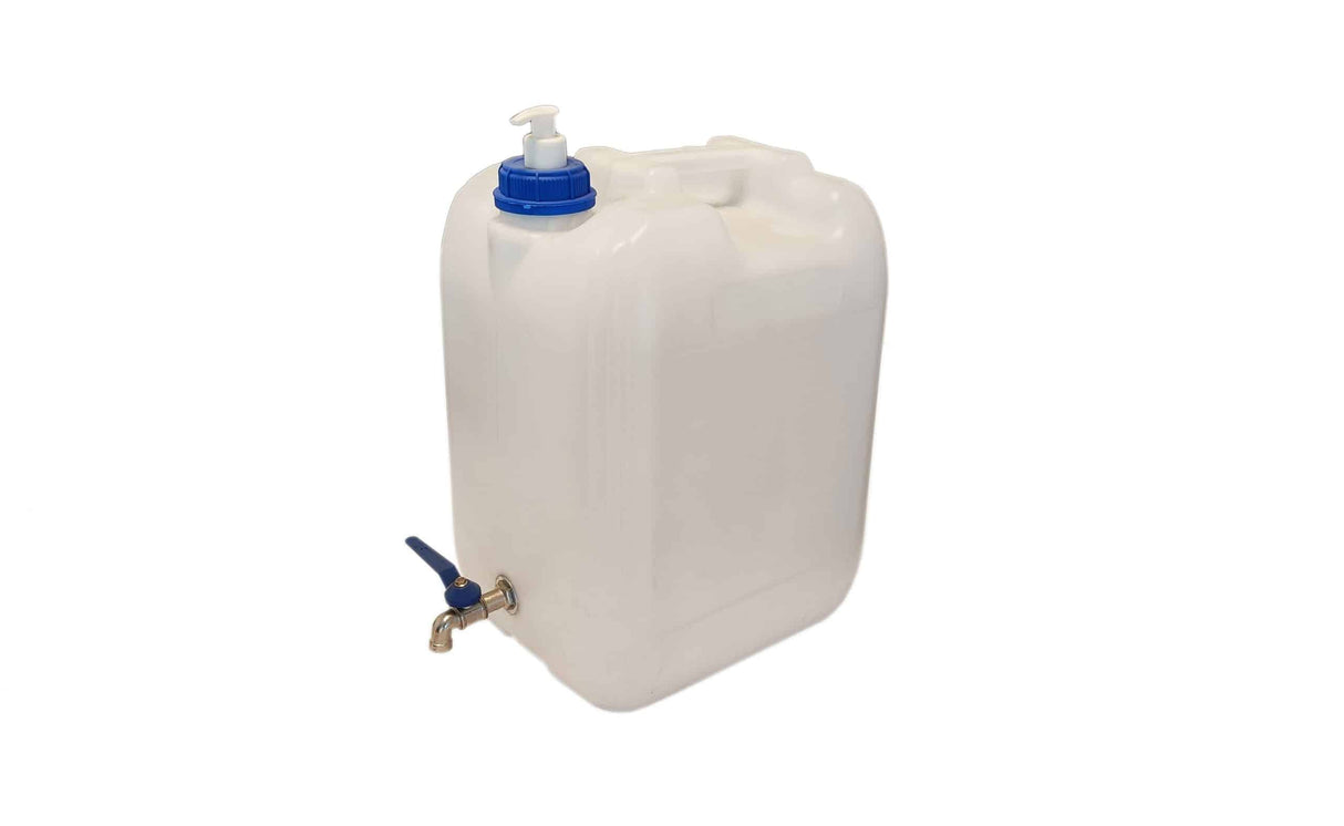 Kanna s kovovým kohútom a dávkovačom mydla