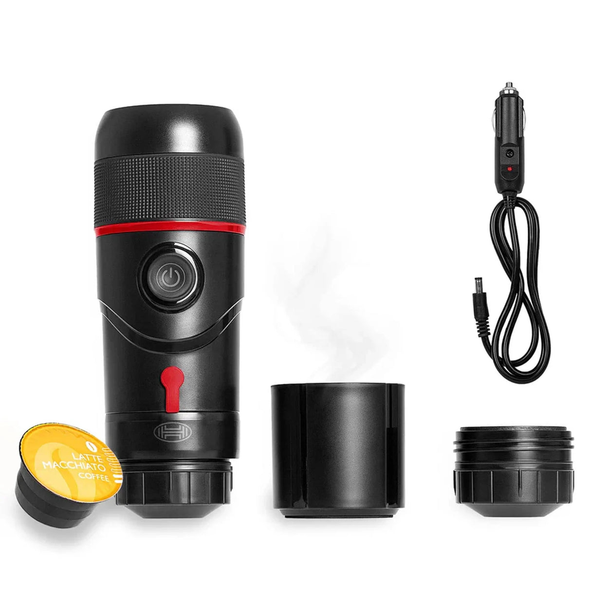 Cestovný kávovar na kapsuly a mletú kávu pre 12V