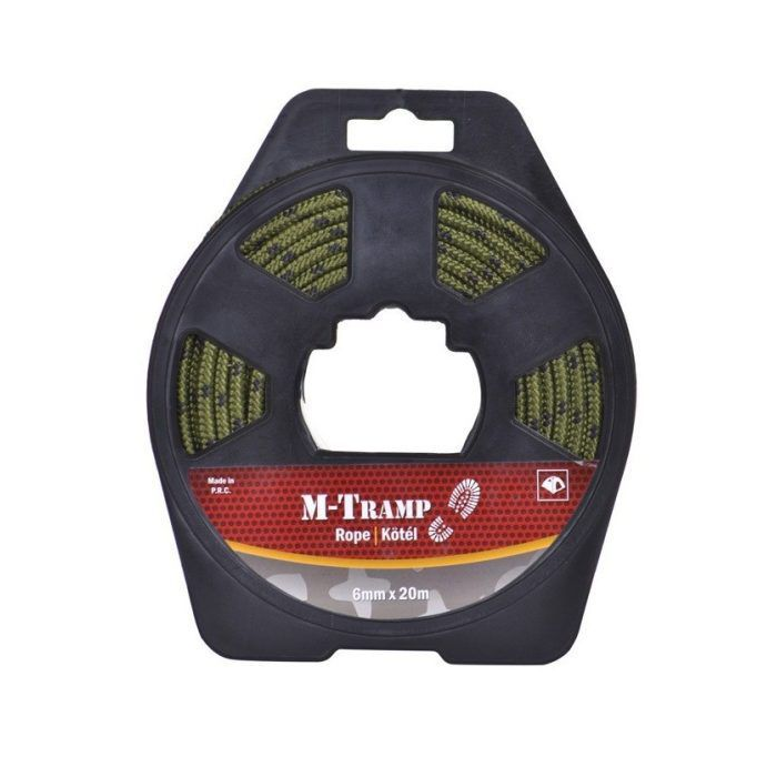Túrakötél, fekete/zöld 6 mm x 20 m