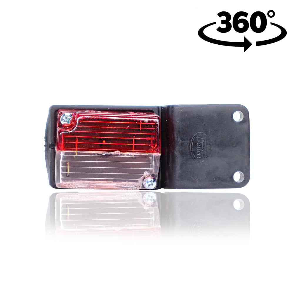 Svetlo kocka červeno-biele Z s gumovým podstavcom