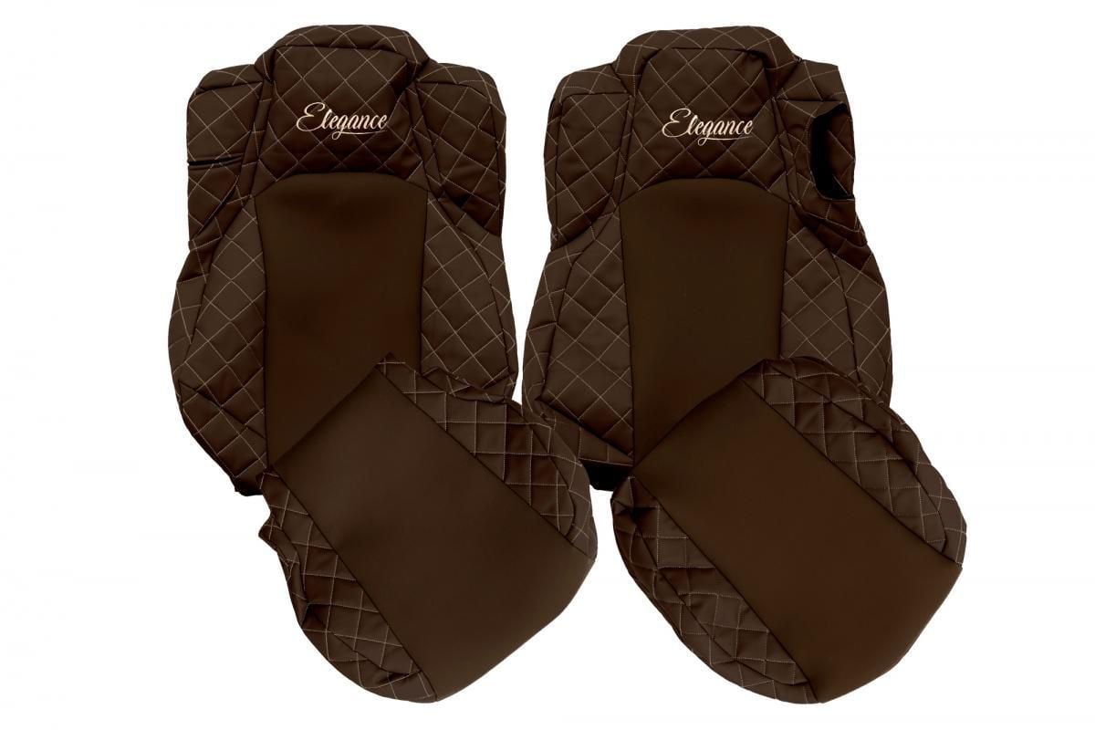 Autosedadlový poťah steppovaný pre MB Actros MP4/5 - sklopné sedadlo spolujazdca - Hnedá