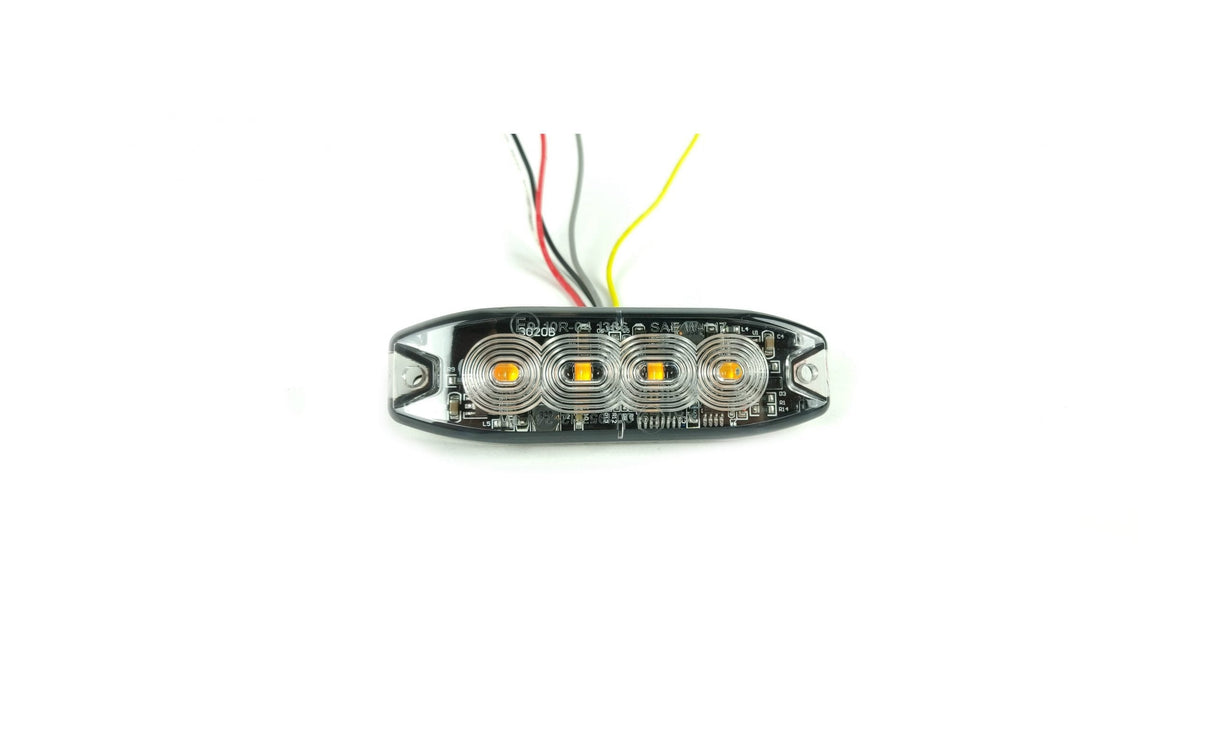 Villogó lámpa sárga kiegészítő vékony 4LED sárga 19 funkciós