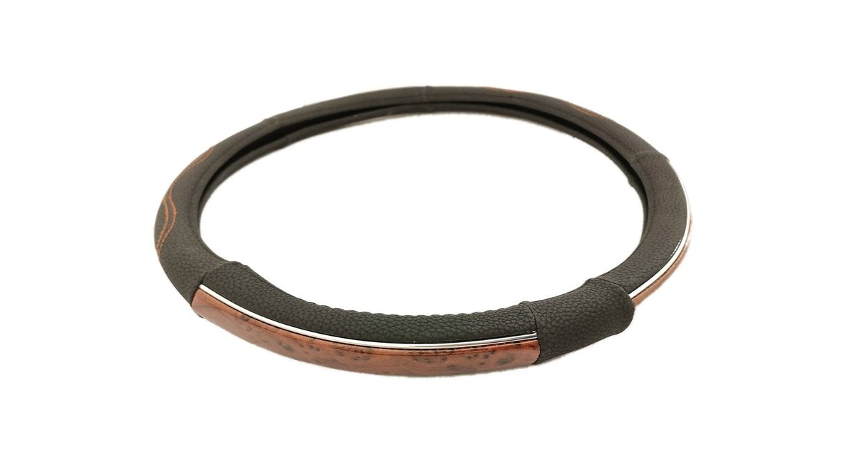 Kryt volantu 44-46 cm čierny s drevodekórovými detailmi