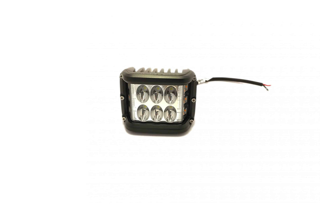 Pracovná lampa LED štvorcová s dvojitým radom 24W blikaním 12/24V