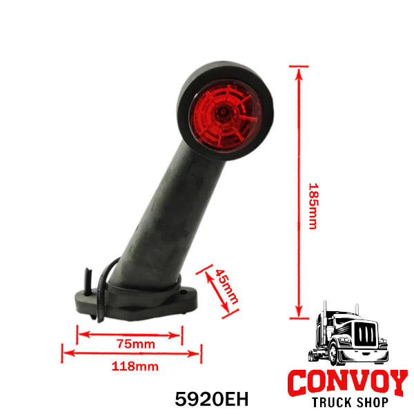 LED obrysové svetlá gumová šírková lampa priamych ramien, veľká, mikroprizmatická