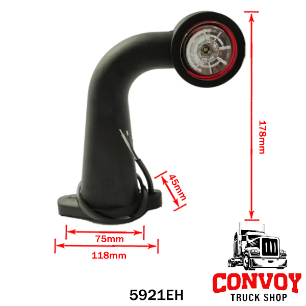 LED obrysové svetlá gumová šírková lampa s ohybným ramenom, veľká, LED mikroprizmatická