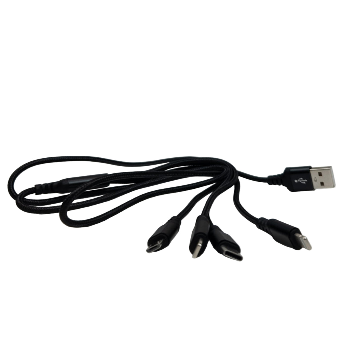 Dátový kábel 4v1 (Lightning/Type-C Micro USB) čierny 1m X76