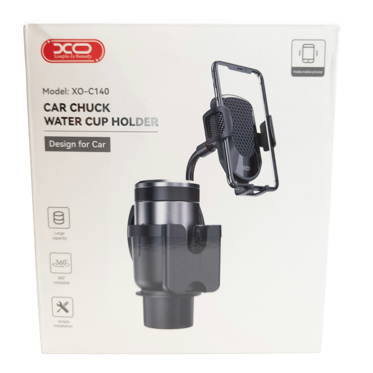 Držiak na mobil do auta 2v1 v držiaku na nápoje C140