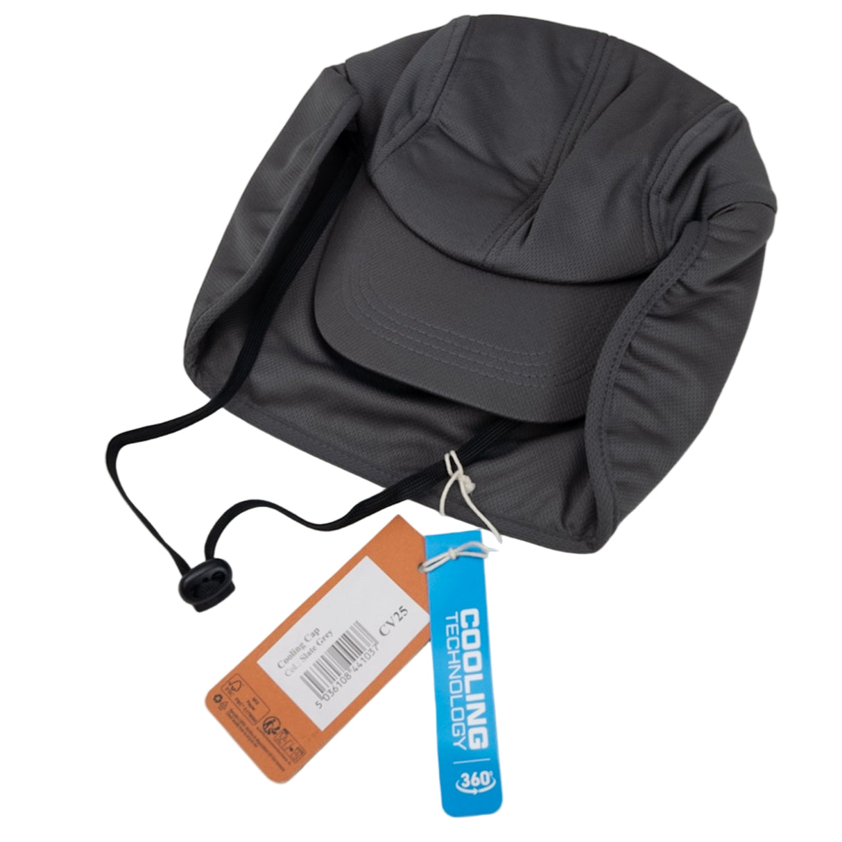 Chladiaca čiapka s ochranou krku sivá