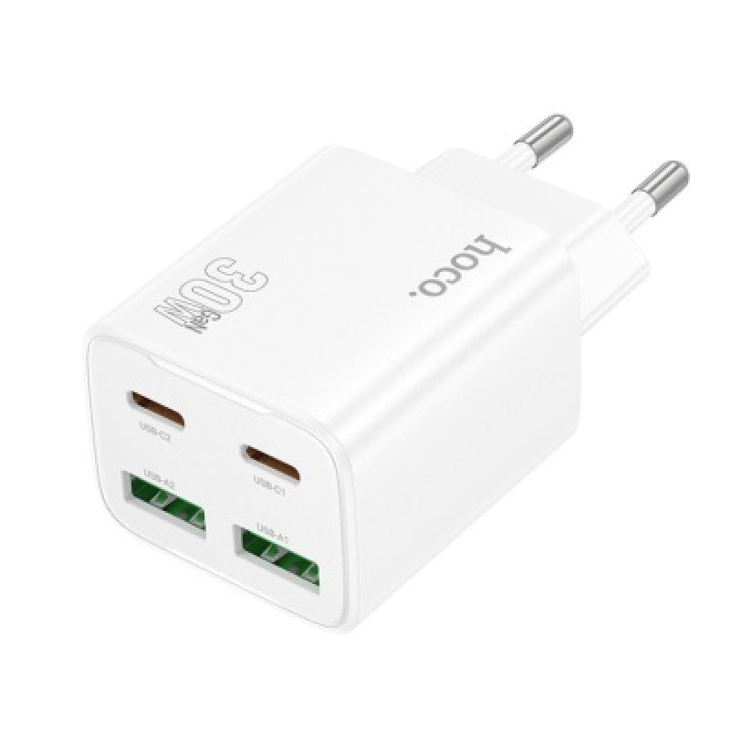 Nabíjačka na mobil pre 4 porty (USB - TYPE-C) 20W bielá N56