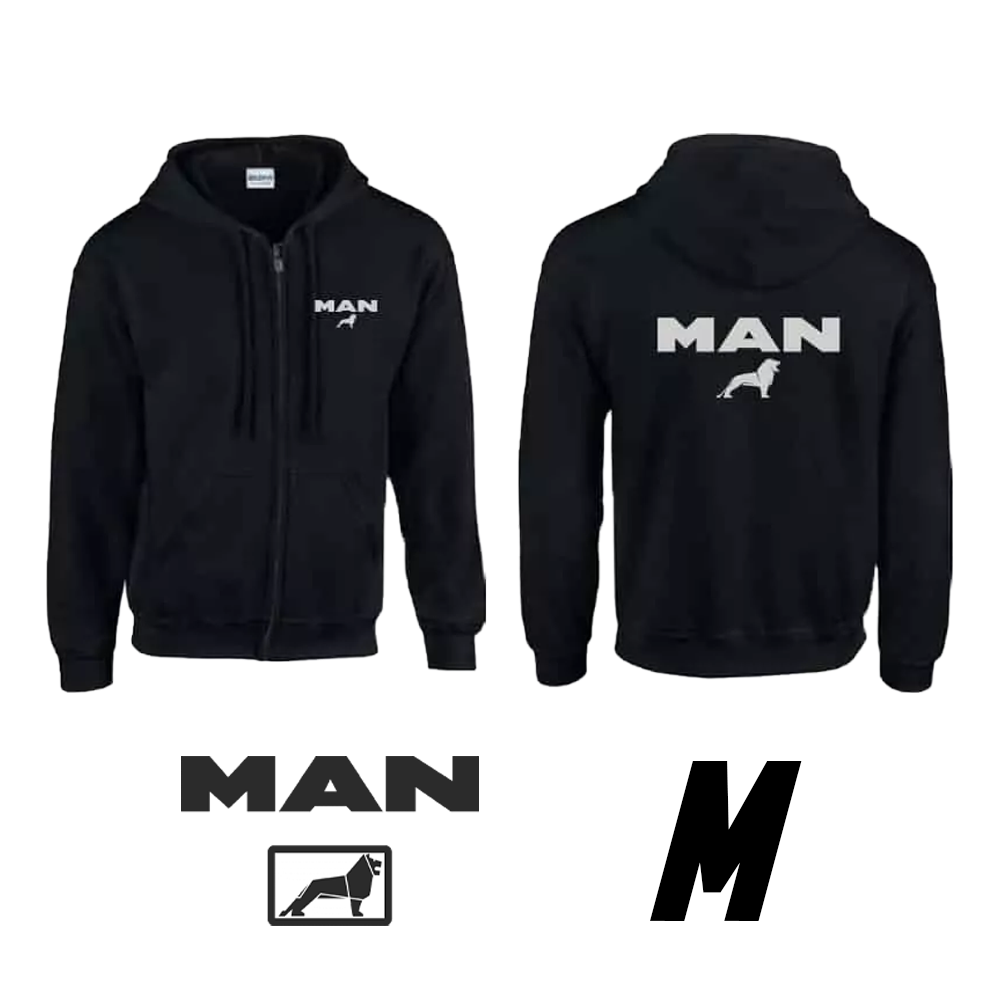 Čierna mikina s kapucňou s logom MAN