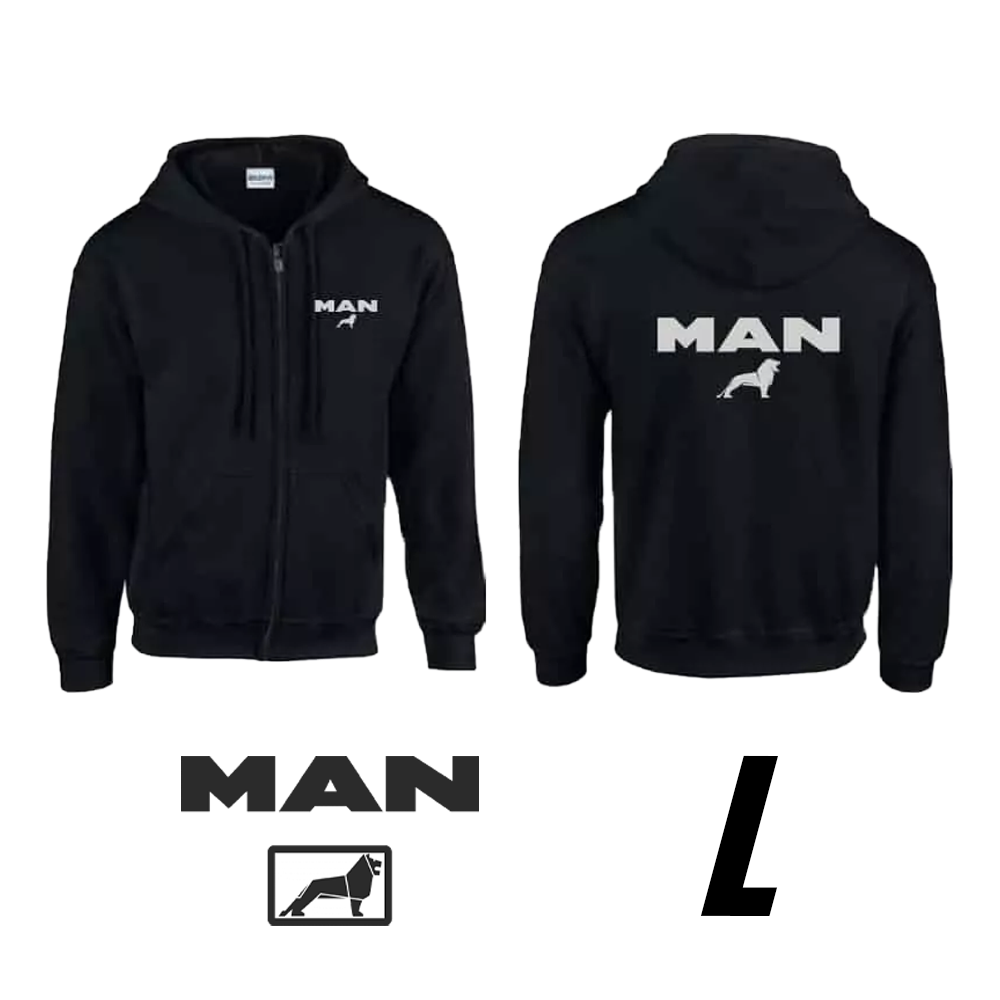 Čierna mikina s kapucňou s logom MAN