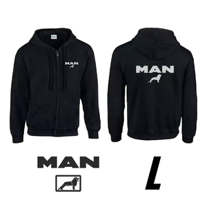 Čierna mikina s kapucňou s logom MAN