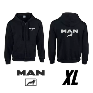 Čierna mikina s kapucňou s logom MAN
