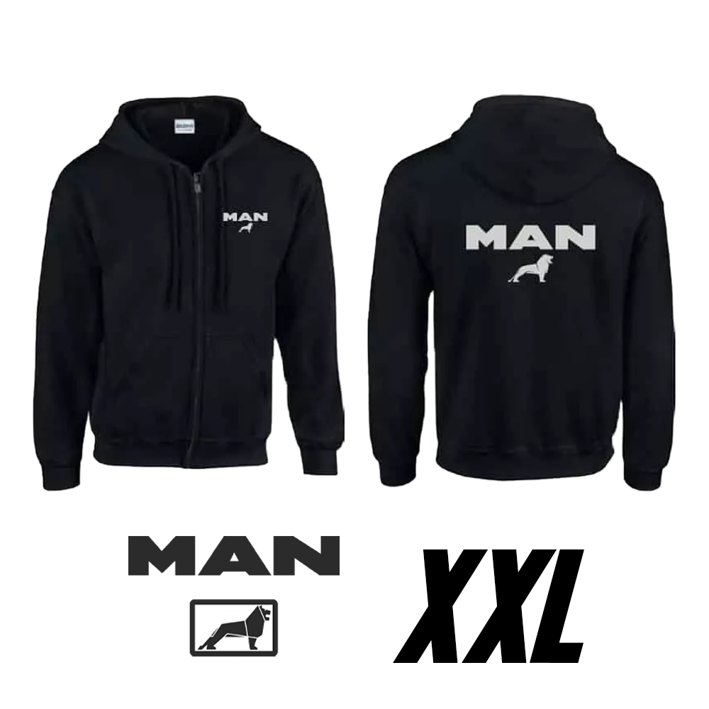Čierna mikina s kapucňou s logom MAN