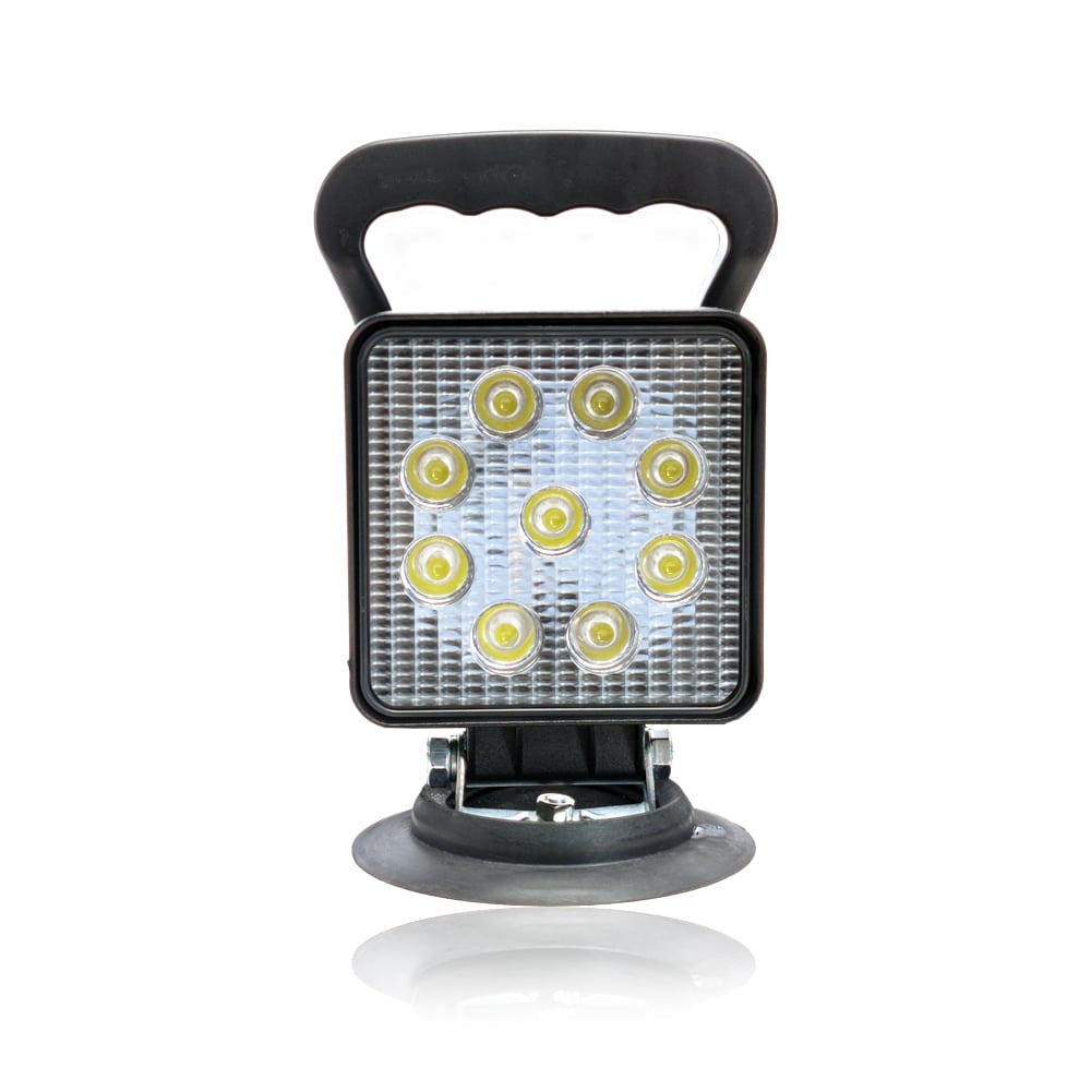 Pracovná lampa LED štvorcová magnetická 27W s pripojením do autozapaľovača