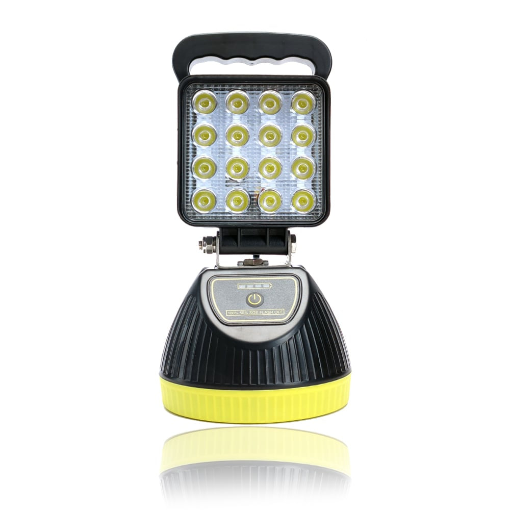 Pracovná lampa LED štvorcová dobíjateľná magnetická 12/24V