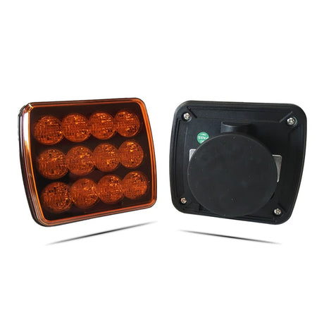 Blikajúca lampa žltá doplnková s LED diódami dobíjateľná s magnetom
