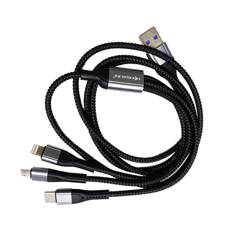 USB nabíjací kábel s 3 koncami Micro USB, Type-C, Lightning