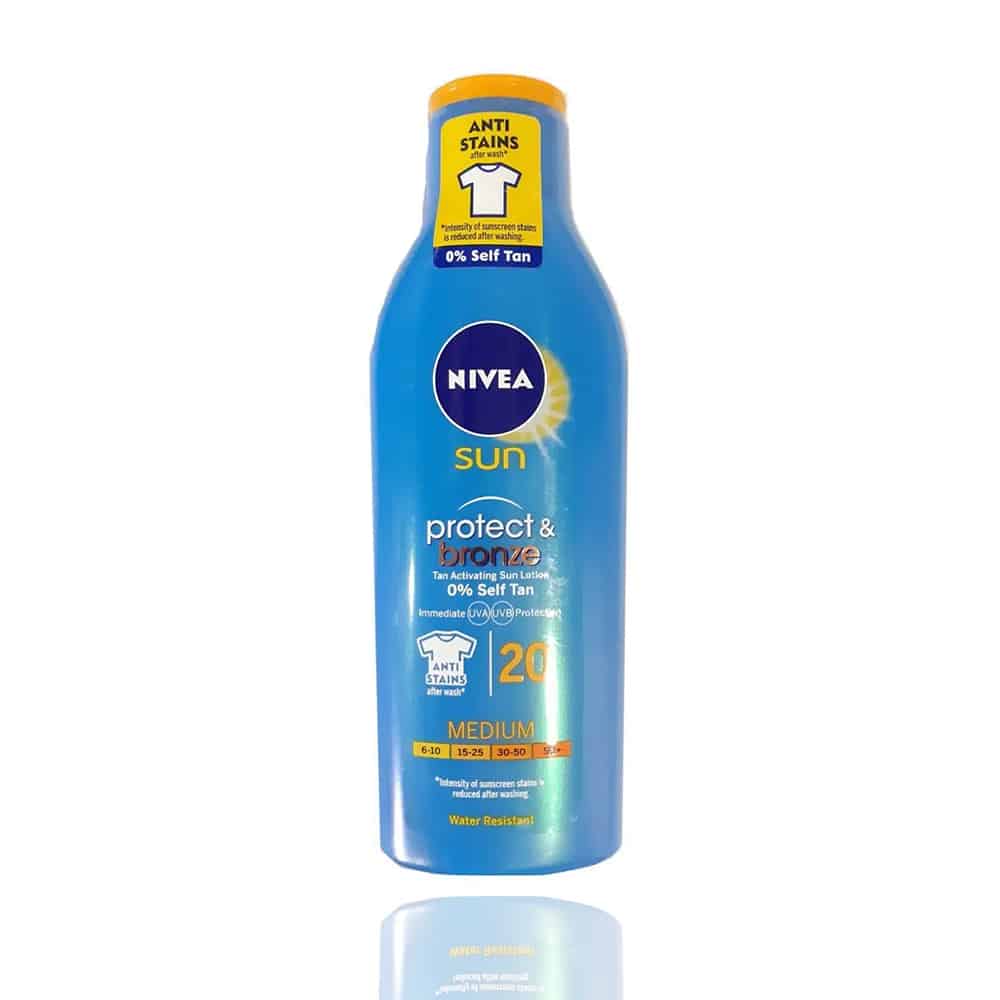 Opaľovací krém Nivea Sun Protect&Bronze SPF20+ 200ml Medium
