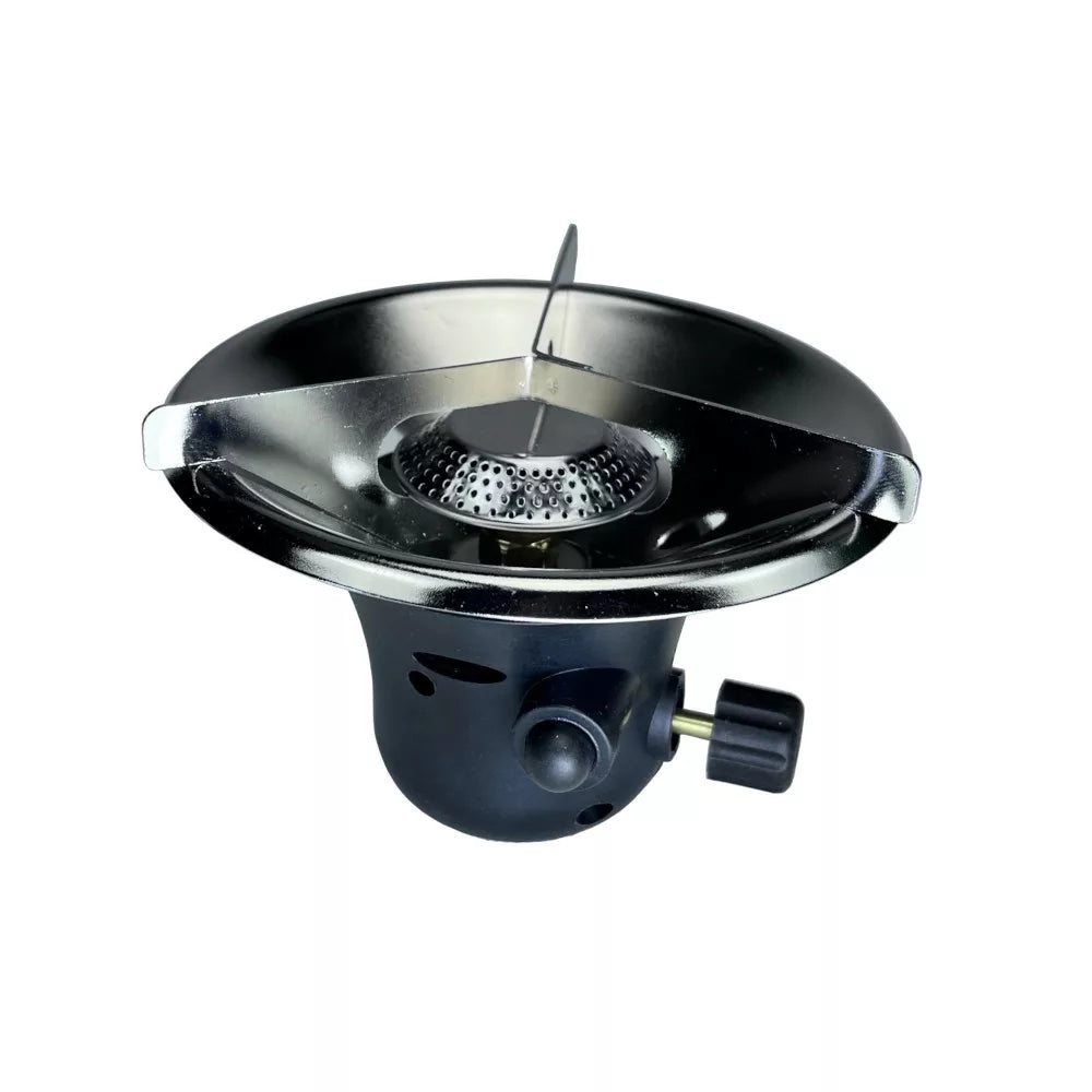 Kempingová plynová varná koncovka s piezo zapalovačom pre plynovú fľašu s ventilom 7/16 (500 g)
