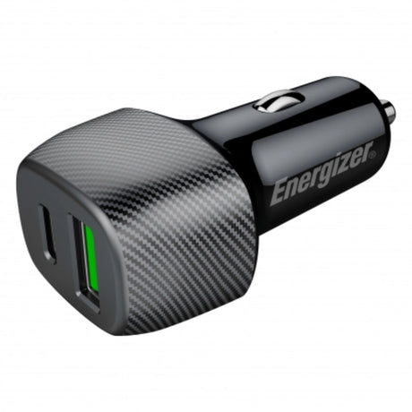 USB a Type-C QC karbónový vzor s nabíjačkou pre zapalovač