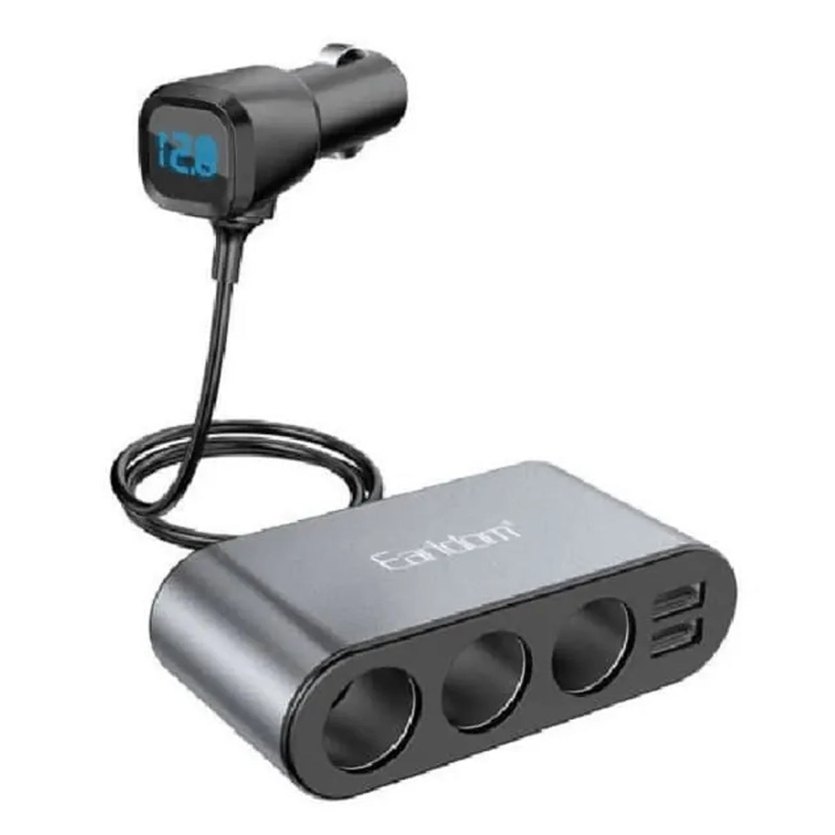 Rozvetvenie do autozapaľovača s 3 autozapaľovačmi, 2 USB a voltmetrom