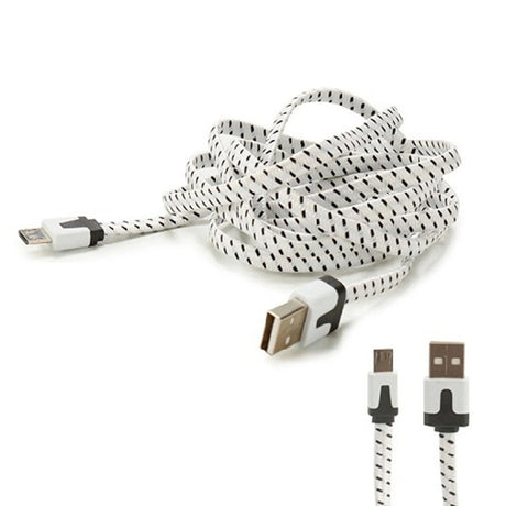 Micro USB-B dátový a nabíjací kábel 2 m čierno-biely