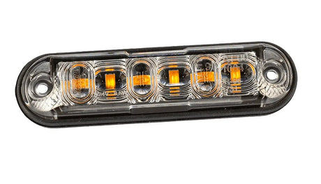 Blikajúca lampa s doplnkovým osvetlením 6LED žltá 12/24V 4-funkčná