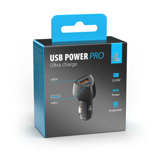 Univerzálna rýchla nabíjačka do auta Usb Power Pro s PD / QC 3.0   48W   12/24V