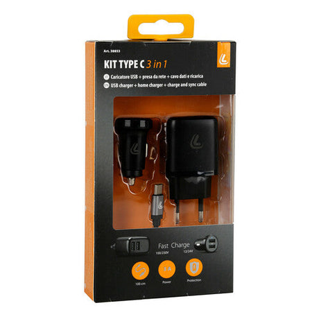 Distribútor s 3 v 1 USB Type C Nabíjačom Komp. s Rýchlym Nabíjaním (12/24V + 230V)