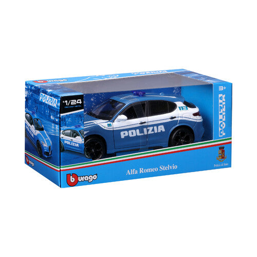 Hračkové auto 1:24 - Model Polície Alfa Romeo Giulia / Stelvio | Burago
