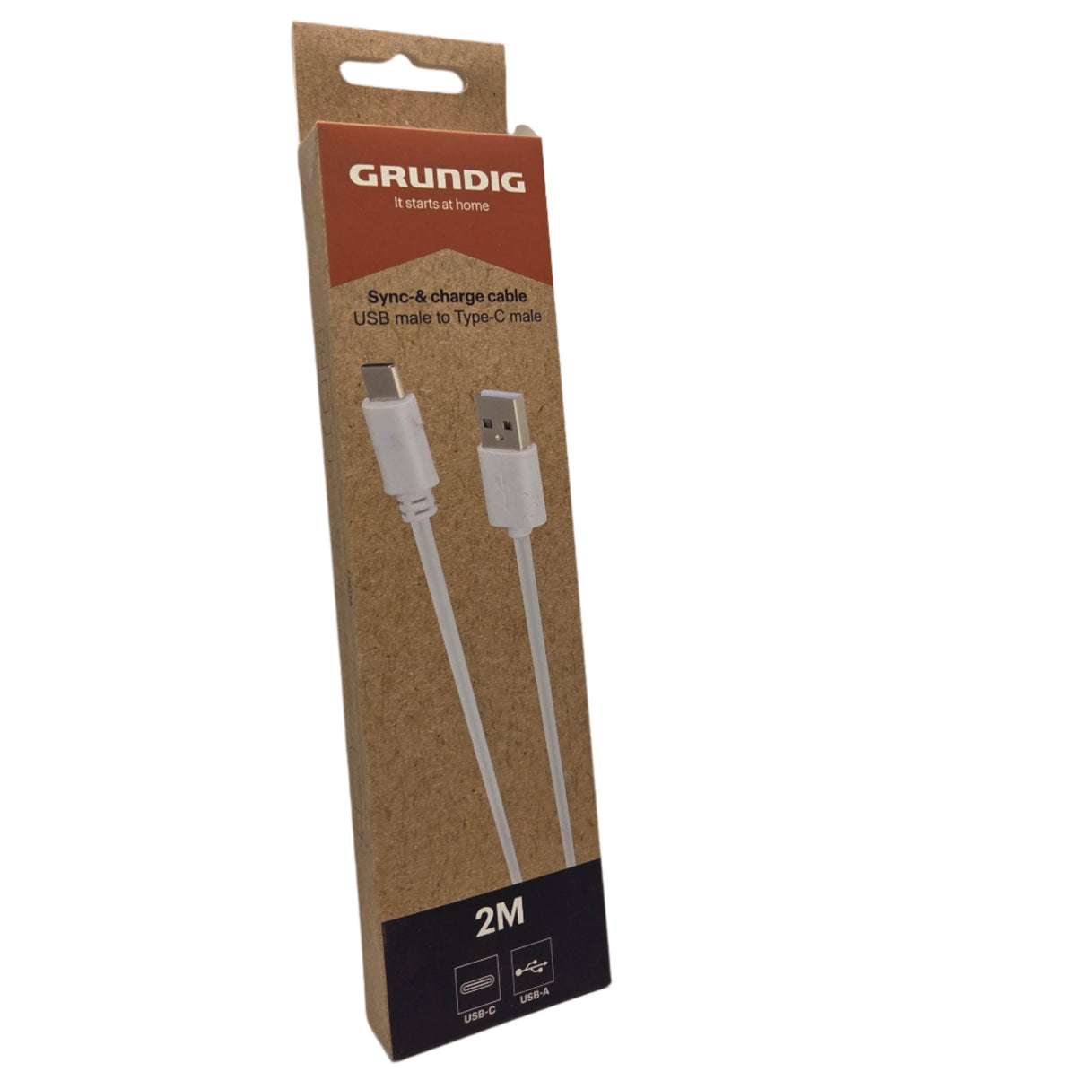 Usb c kábel biely 2 m