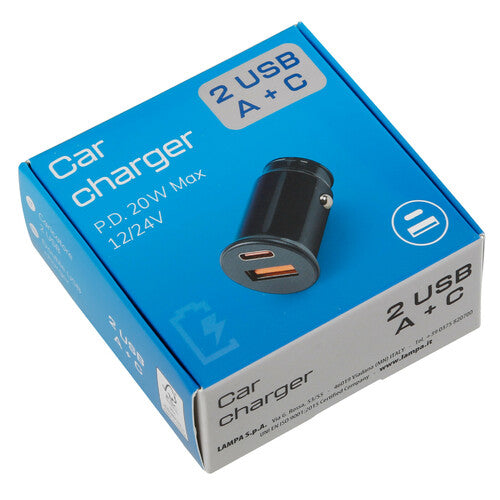 Autonabíjačka do zapalovača  USB-C a USB-A výstupom