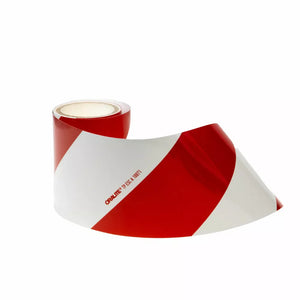Odrazový pás 141 mm červeno-biely pruhovaný