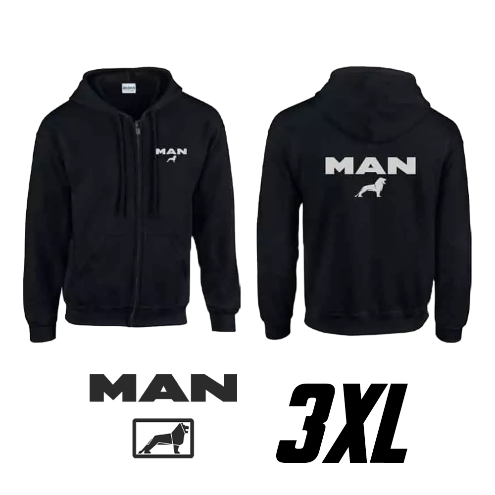 Čierna mikina s kapucňou s logom MAN