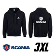 Čierna mikina s kapucňou so značkou Scania
