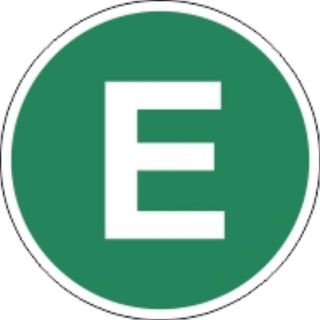 Nálepka E EUR4 v zelenom kruhu s bielym E