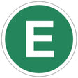 Nálepka E EUR4 v zelenom kruhu s bielym E
