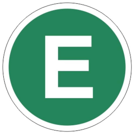 Nálepka E EUR4 v zelenom kruhu s bielym E