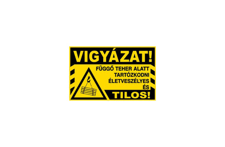 Matrica Držte pod závesným nákladom. Zakázané!