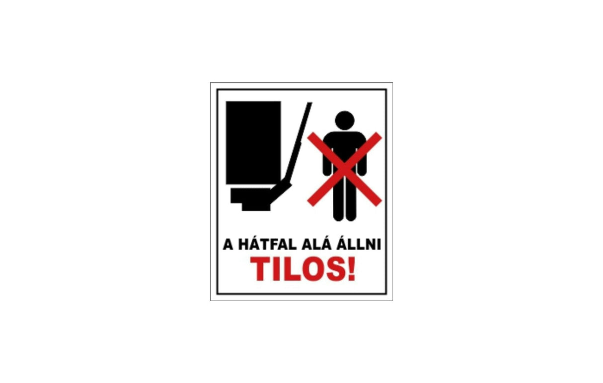Matrica Zakázané stáť pod zadnou stenou!