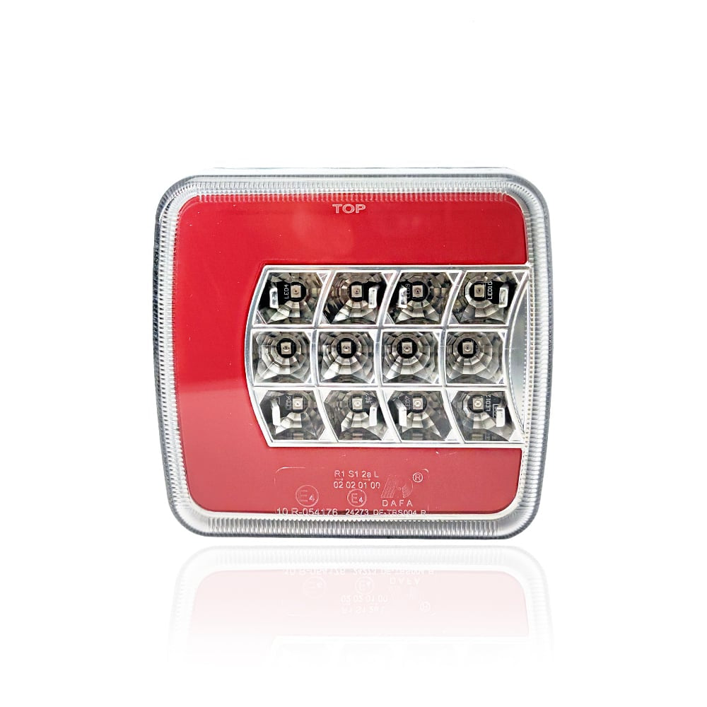 Lampa LED 4-funkčná priehľadná bez hranolu 12/24V