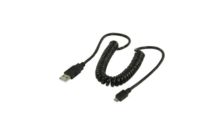 USB nabíjací kábel USB-A na micro USB-B zvinutý 2m