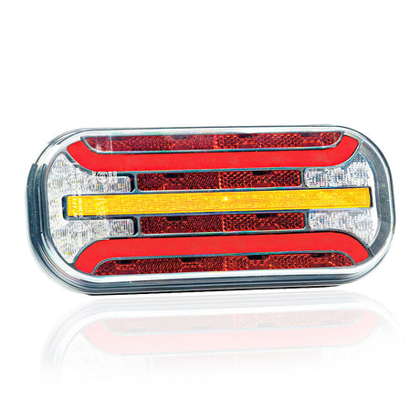 LED lampa so 6 funkciami a dynamickými indexmi s prizmou 12/24V