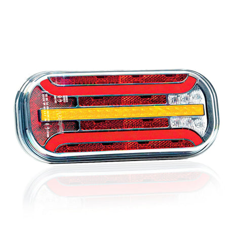 LED lampa so 6 funkciami a dynamickými indexmi s prizmou 12/24V
