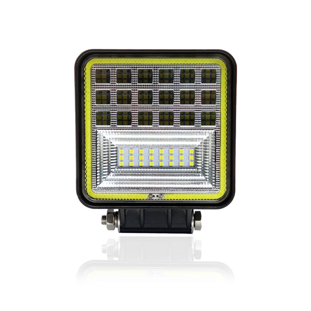 LED pracovná lampa štvorcová kombinované svetlo 12/24V