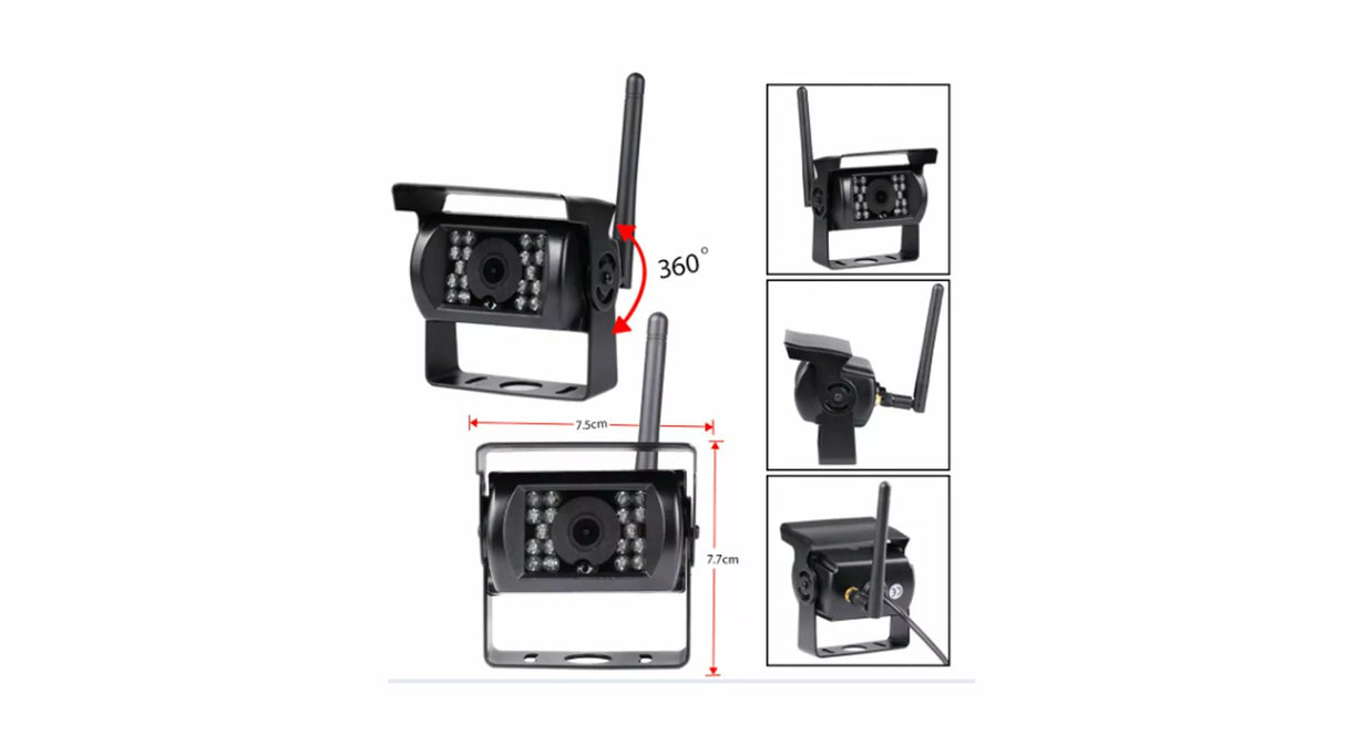 Bezdrôtová cúvacia kamera s monitorom 12/24V