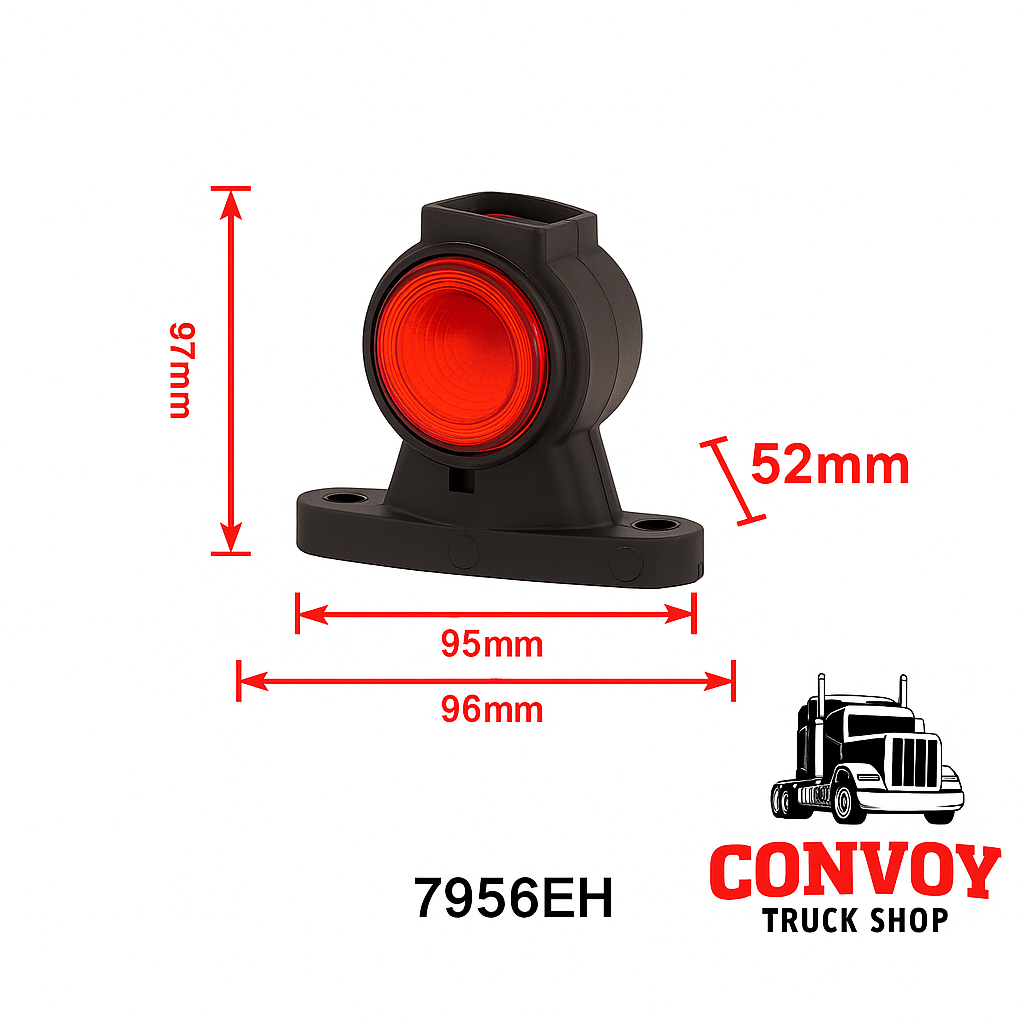 LED obrysové svetlá -  omega gumová lampa s LED, 3 funkciami a mikroprizmatickým difúzorom
