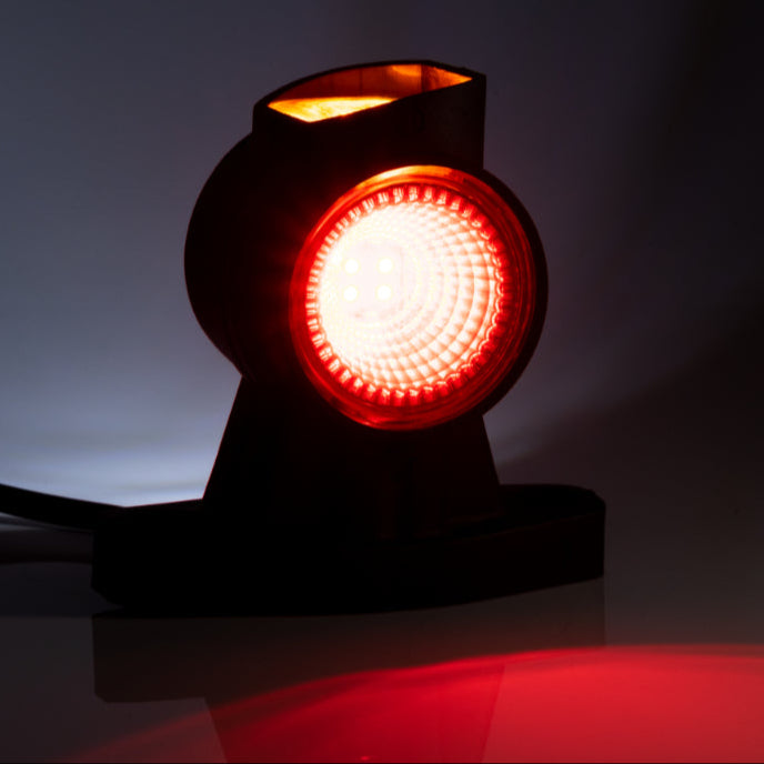 LED obrysové svetlá -  omega gumová lampa s LED, 3 funkciami a mikroprizmatickým difúzorom
